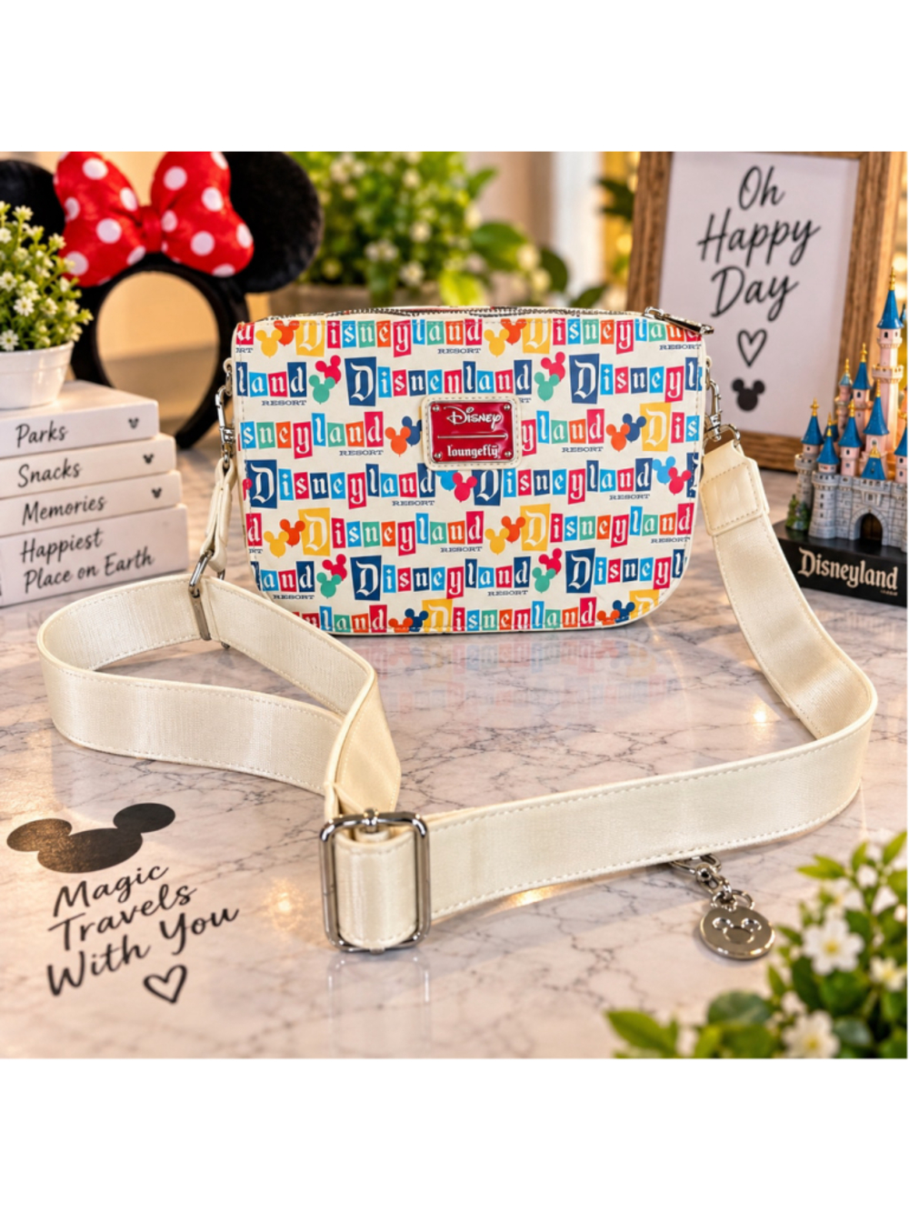 Disney Loungefly Disneyland Resort Retro Logo Crossbody Shoulder Bag Purse
